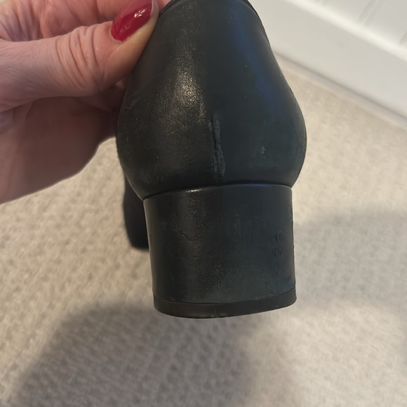 J Crew navy stacked heel shoes- size 11 - Picture 4 of 5